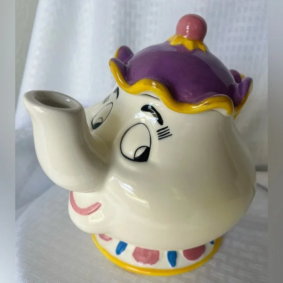 NWT, Vtg Treasure Craft, Beauty & The Beast Mrs. Potts Teapot, A Pfaltzgraff Co.
